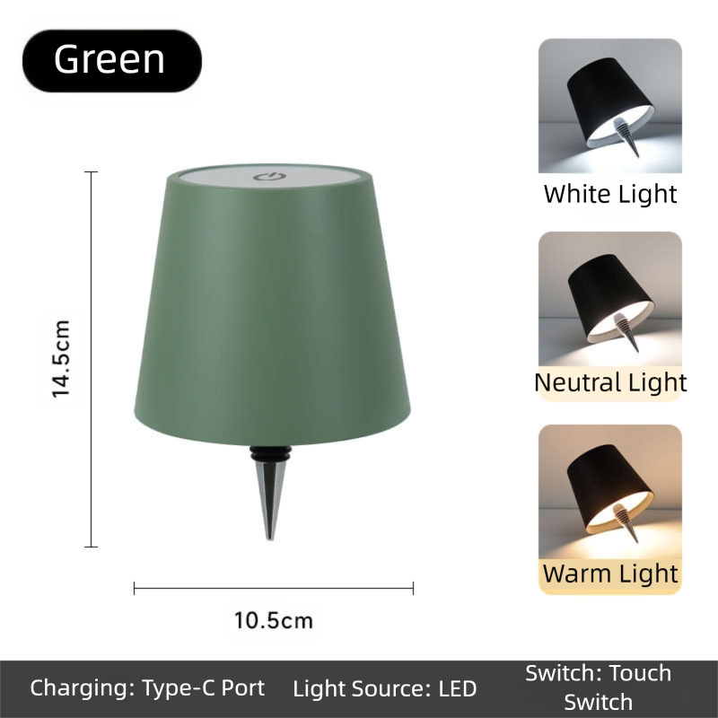 Green Cordless Tri-Color Wine Bottle LED Lamp - Image 5
