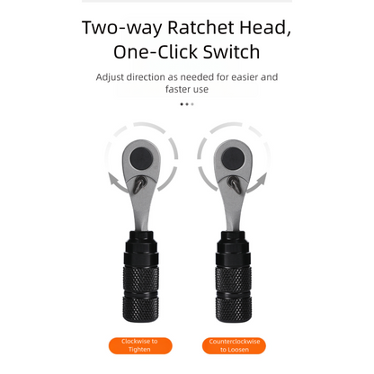 Compact Bicycle Ratchet Tool Kit - Bidirectional Wrench,Magnetic Bits & Tire Levers - Image 2