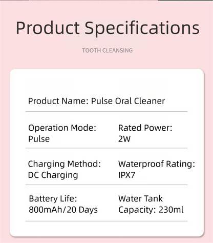 Black Cordless Water Flosser & Oral Irrigator - USB Rechargeable Portable Teeth Cleaner with 3 Modes & 4 Jet Tips - Image 3