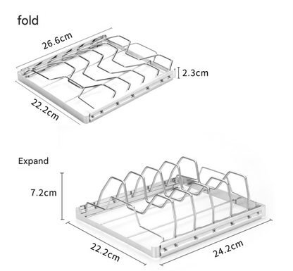 2-Pack Foldable Stainless Steel Rib Racks(26.6 x 22.2 x 2.3 cm) - Image 2