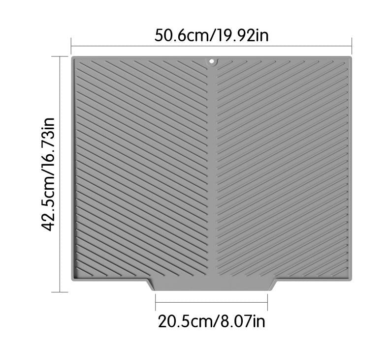 2PC Black Multi-Use Drain Mat (51x43 cm) – Non-Slip Heat Protection for Dish Drying & Prep  - Image 5