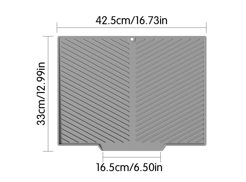 2PC Grey Multi-Use Drain Mat (43x33 cm) – Non-Slip Heat Protection for Dish Drying & Prep - Image 5