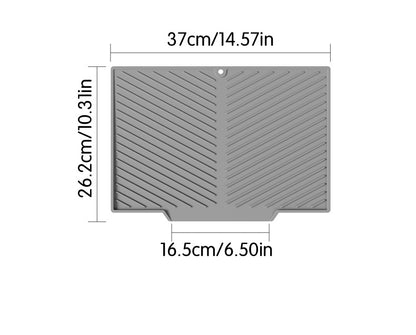 2PC Black Multi-Use Drain Mat (37x27 cm) – Non-Slip Heat Protection for Dish Drying & Prep - Image 5