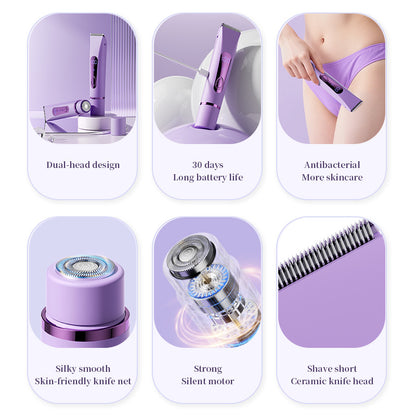 Pink Lectric Bikini Trimmer for Women, 1 Set Rechargeable 2 in 1 Body & FacialHair Removal - Image 3