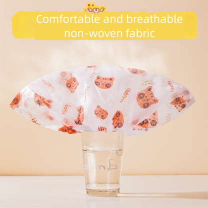 50 Pieces Thickened Non-Woven Disposable Shoe Covers (Orange Bear) – Universal Fit (EU Size 34-45) for Guests & Floor Protection - Image 3