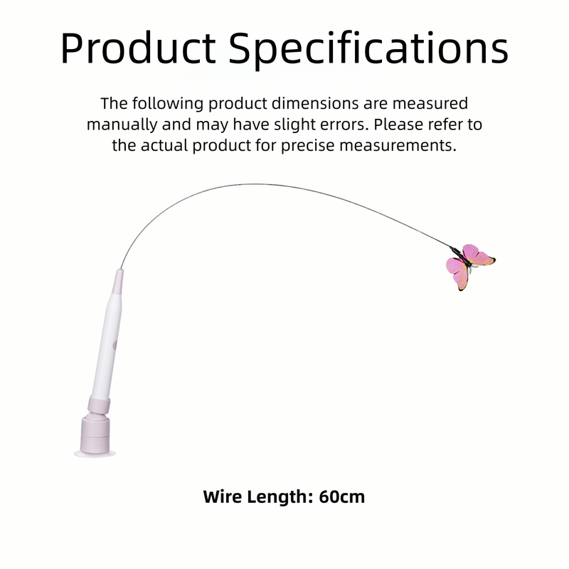 Automatic Interactive Butterfly Cat Toy – Electric Rotating Wand with 60CM Steel Wire, Suction Base & 2 Smart Modes for Kitten Enrichment - Image 4