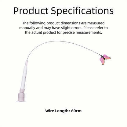 Automatic Interactive Butterfly Cat Toy – Electric Rotating Wand with 60CM Steel Wire, Suction Base & 2 Smart Modes for Kitten Enrichment - Image 4
