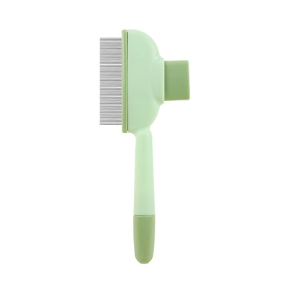 4-Pack Self-Cleaning Pet Brush Set – Stainless Steel Deshedding Slicker Combs (2 Long Pin & 2 Dual Pin) in Green & Yellow Tones - Image 3