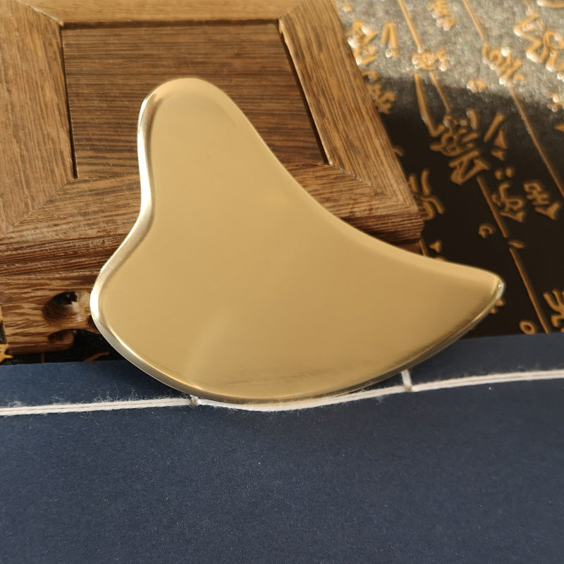 Brass Heart Gua Sha Tool – 4mm Facial Scraper for Lymphatic Drainage & Tension Relief - Image 3