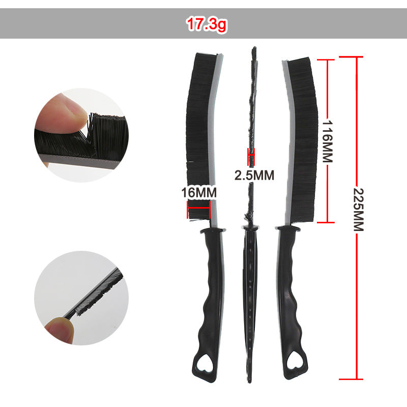5-Pack Black Hard Bristle Crevice Brush (225 * 16mm) – Multifunctional Gap Cleaner, for Bathroom Household Kitchen Tiles Window Crevice Cleaning - Image 3