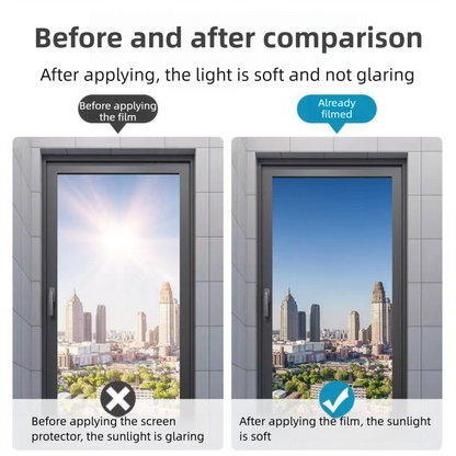 Premium 6-Layer Black Window Film for Home/Office – Reflective One-Way Privacy, 50cm x 2m One Roll, UPF 50+ UV Block,With Full Install Tools - Image 3