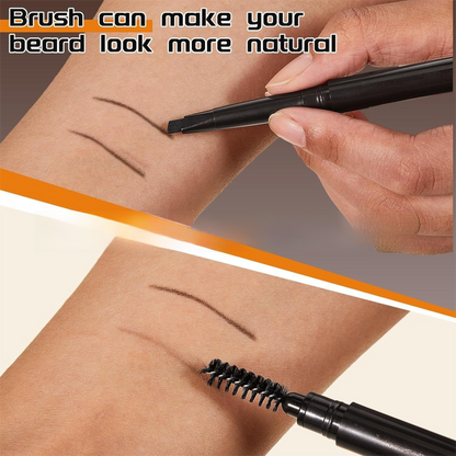 4-Pack Black Beard Filler Pen for Men - Waterproof, Precision Tip and Brush for Covering Beard and Hairline - Image 2