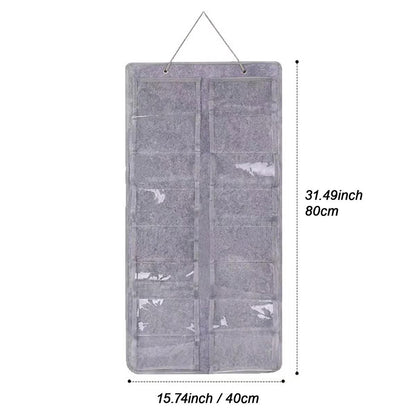 16 Slot Grey Felt Hanging Sunglass Organizer(40 * 80 CM) – Foldable Wall Mount Eyewear Storage Rack - Image 2