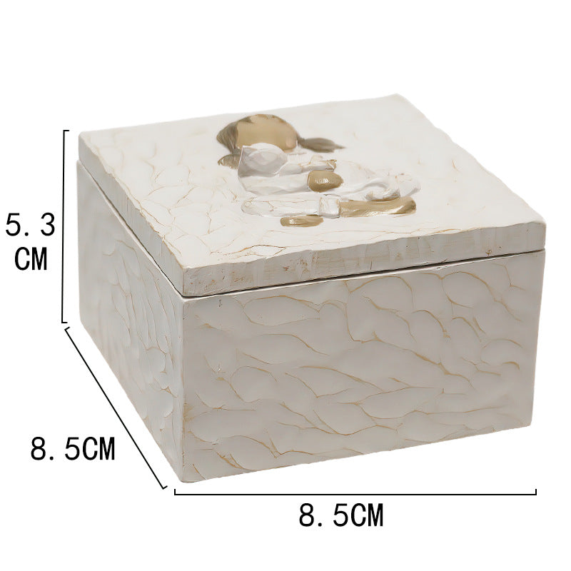 Resin Pet Urn Keepsake Box(8.5*8.5*5.3CM) – Child Hugging Cat Cremation Memorial - Image 2