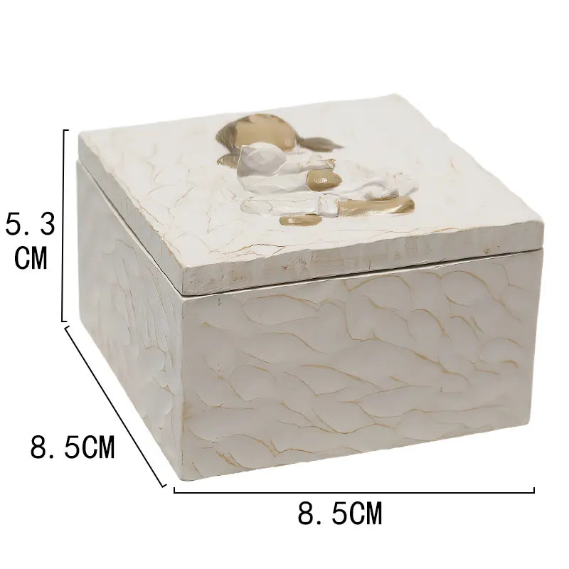 Resin Pet Urn Keepsake Box(8.5*8.5*5.3CM) – Child Hugging Dog Cremation Memorial - Image 3