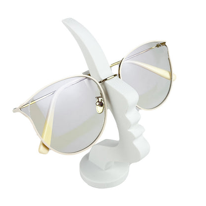 3-Pack White Abstract Face Eyewear Stand – Sculptural Desk & Nightstand Display (13.7 * 5CM) - Image 2