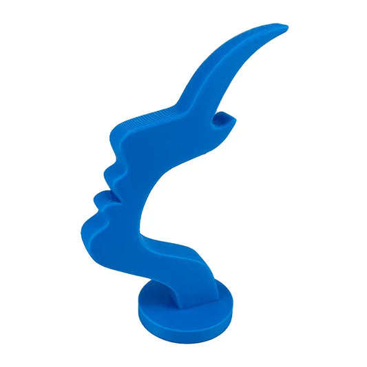 3-Pack Blue Abstract Face Eyewear Stand – Sculptural Desk & Nightstand Display (13.7 * 5CM)