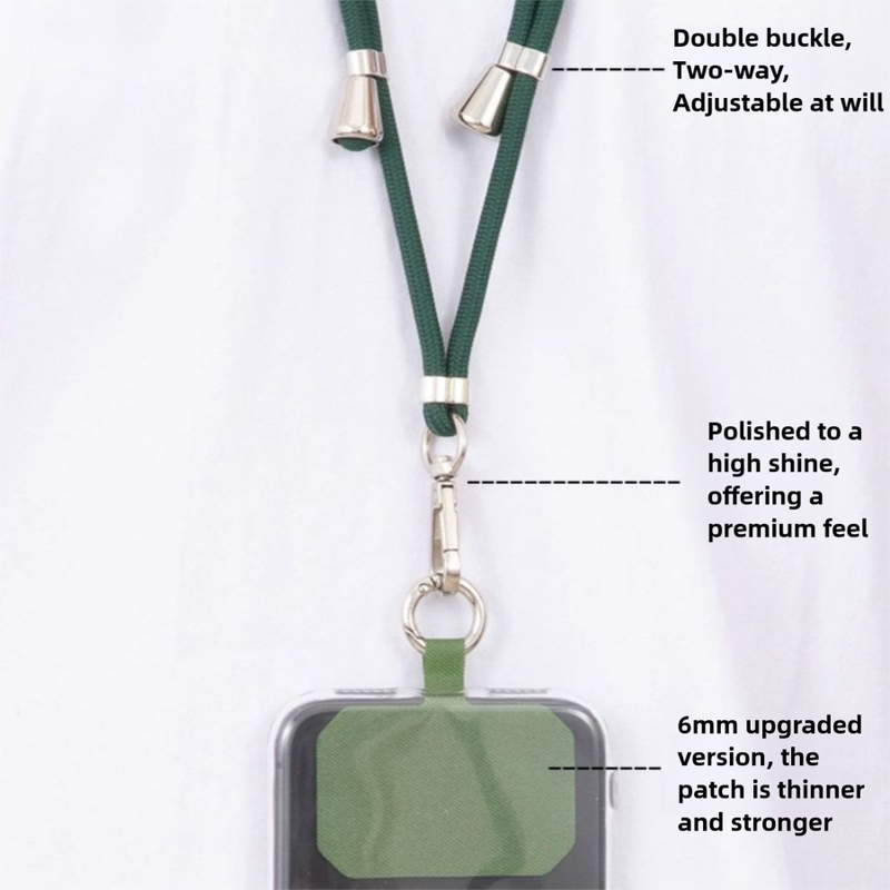 3-Pack Adjustable Black Crossbody Phone Lanyards – Dual Wear Modes, Two-Ways of Hanging,Ultra-Slim 0.6mm Patch  - Image 3