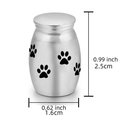 6-Pack 25x16mm "Always in My Heart" Paw Print Pet Urn – Steel Ashes Keepsake for Dogs - Image 2