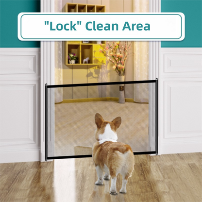 2-Pack Extra Wide Black No-Drill Pet Safety Barrier(180x72cm) With Hooks  - Portable Mesh Dog Gate for Doorways, Stairs and Hallways,  Easy Installation and Wall-Friendly - Image 3