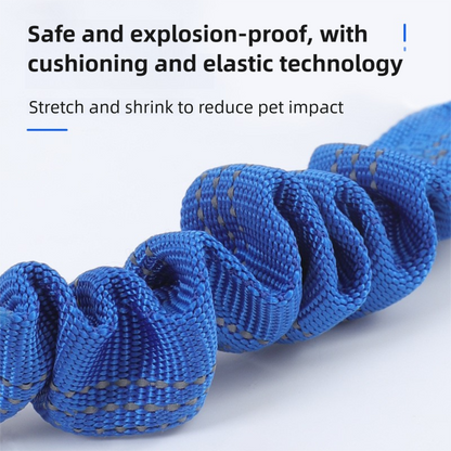2PC Grey Adjustable Dog Car Safety Seat Belt Leash - Anti-Shock Bungee Headrest Restraint with Reflective Stitching & 316 Stainless Steel Clip - Image 4