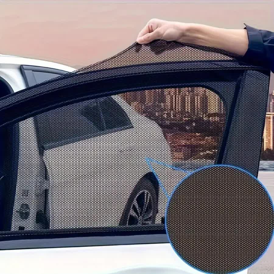 4PCS Car Curtain Screen Mosquito Net for SUV(2 Front + 2 Rear) - Anti-mosquito Shade in Summer, Sun Protection Ventilation Heat Insulation - Image 4