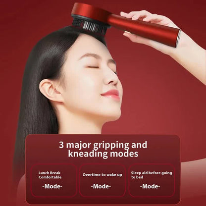 Dark Gray Luxury Red-Light Therapy Electric Scalp Massager Comb with Liquid Applicator - 3 Modes Vibration for Hair Growth & Relaxation - Image 3