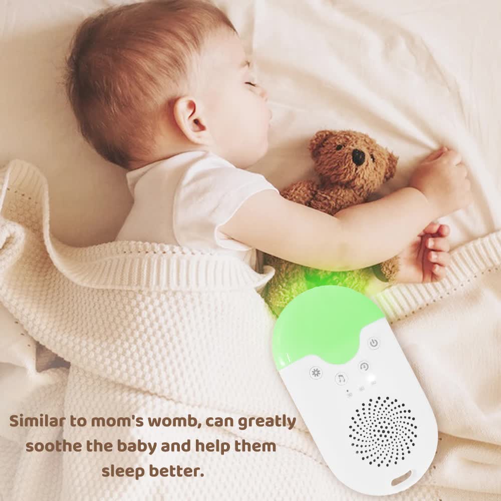 Portable Baby Sleep White Noise Machine(12.5*7*3.5 CM) With Soothing Sounds, RGB Night Light & Auto Timer - USB-C Rechargeable - Image 2