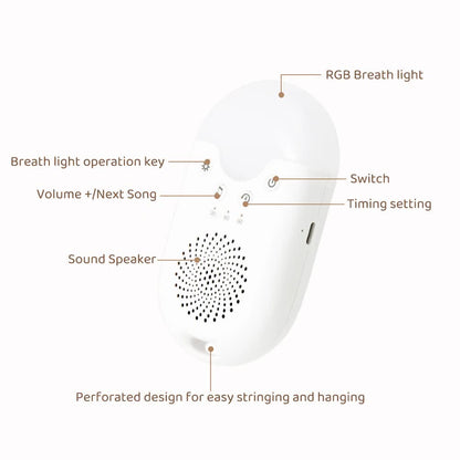 Portable Baby Sleep White Noise Machine(12.5*7*3.5 CM) With Soothing Sounds, RGB Night Light & Auto Timer - USB-C Rechargeable - Image 6