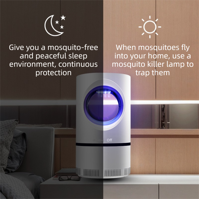2-Pack Silent UV LED Mosquito Killer Lamp - Indoor Physical Insect Trap & Fly Catcher with USB Power for Home - Image 2