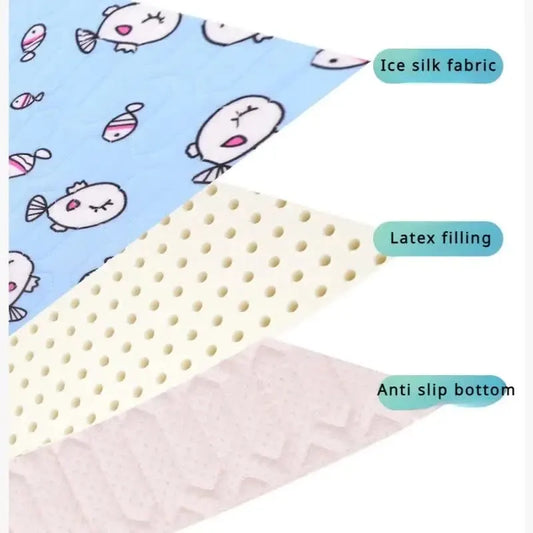 2-Pack Black Cat Pet Summer Cooling Latex Pad (L Size: 60*45cm) - Breathable Ice Silk & Latex-Filled Dog Bed Cat Sleeping Mat with Non-Slip Base - Image 2