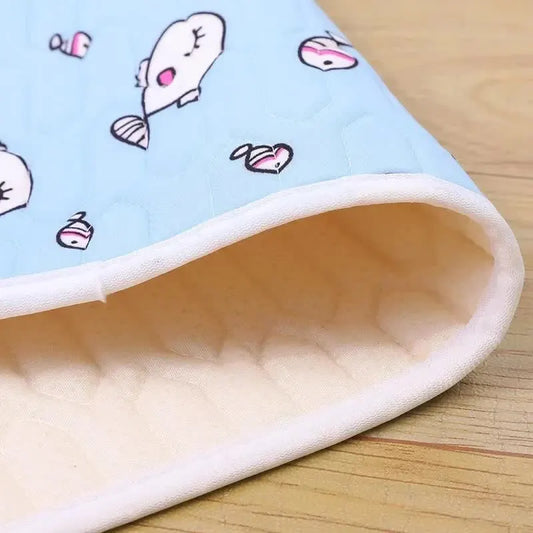 2-Pack Gray Rabbit Pet Summer Cooling Latex Pad (XXL Size: 90*70cm) - Breathable Ice Silk & Latex-Filled Dog Bed Cat Sleeping Mat with Non-Slip Base - Image 3