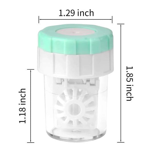 4-PCS Pink Manual Rotation Contact Lens Cleaner Case - Portable Cosmetic Lenses Storage Container & Travel Cleaning Kit - Image 5