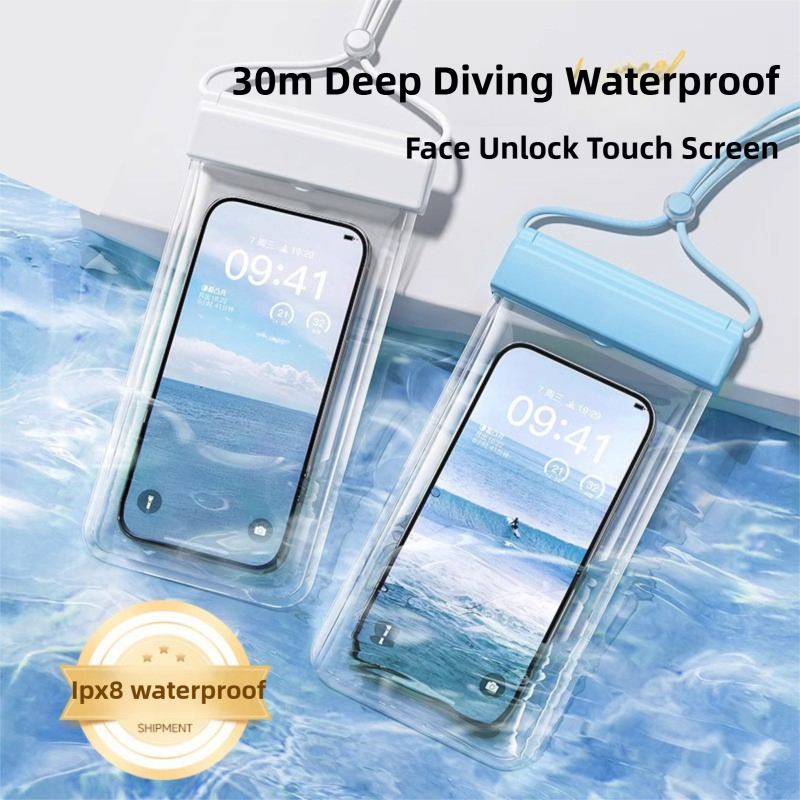 3-PCS Purple IPX8 Waterproof Phone Pouch(19×11 CM) - Universal Touch Screen & Underwater Photo Case for Swimming, Snorkeling, and Beach - Image 2