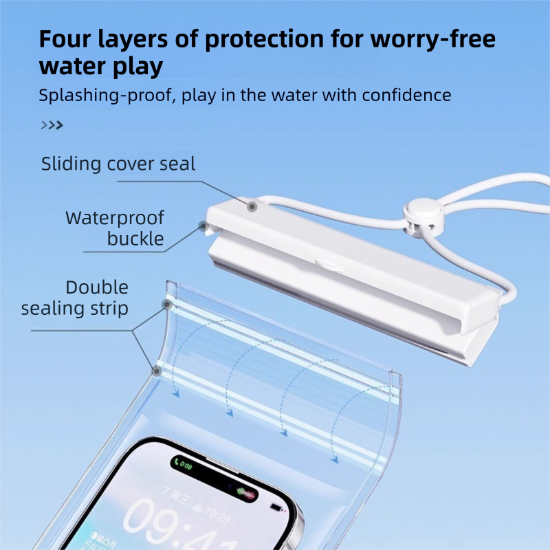 3-PCS Purple IPX8 Waterproof Phone Pouch(19×11 CM) - Universal Touch Screen & Underwater Photo Case for Swimming, Snorkeling, and Beach - Image 3
