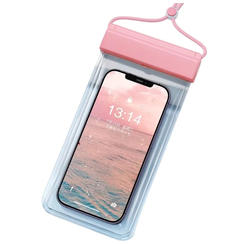 3-PCS Pink IPX8 Waterproof Phone Pouch(19×11 CM) - Universal Touch Screen & Underwater Photo Case for Swimming, Snorkeling, and Beach