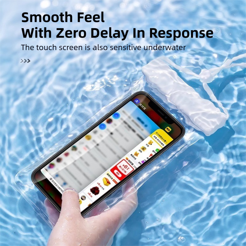 3-PCS Black IPX8 Waterproof Phone Pouch(19×11 CM) - Universal Touch Screen & Underwater Photo Case for Swimming, Snorkeling, and Beach - Image 4
