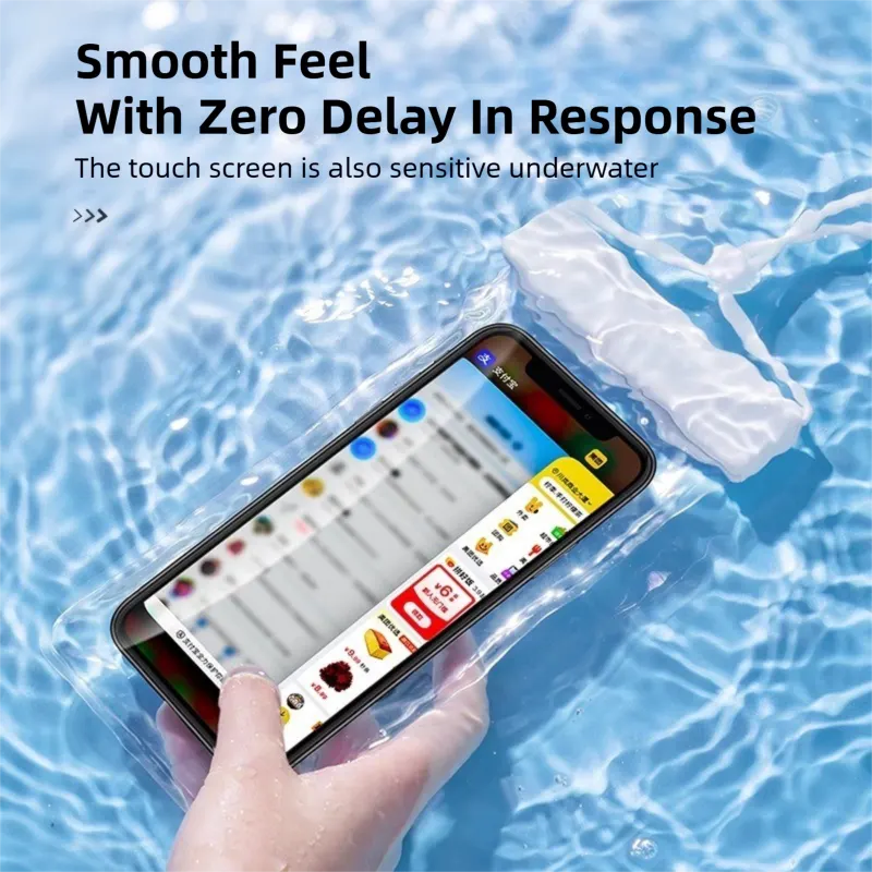 3-PCS Black IPX8 Waterproof Phone Pouch(19×11 CM) - Universal Touch Screen & Underwater Photo Case for Swimming, Snorkeling, and Beach - Image 4