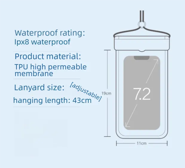 3-PCS Black IPX8 Waterproof Phone Pouch(19×11 CM) - Universal Touch Screen & Underwater Photo Case for Swimming, Snorkeling, and Beach - Image 6