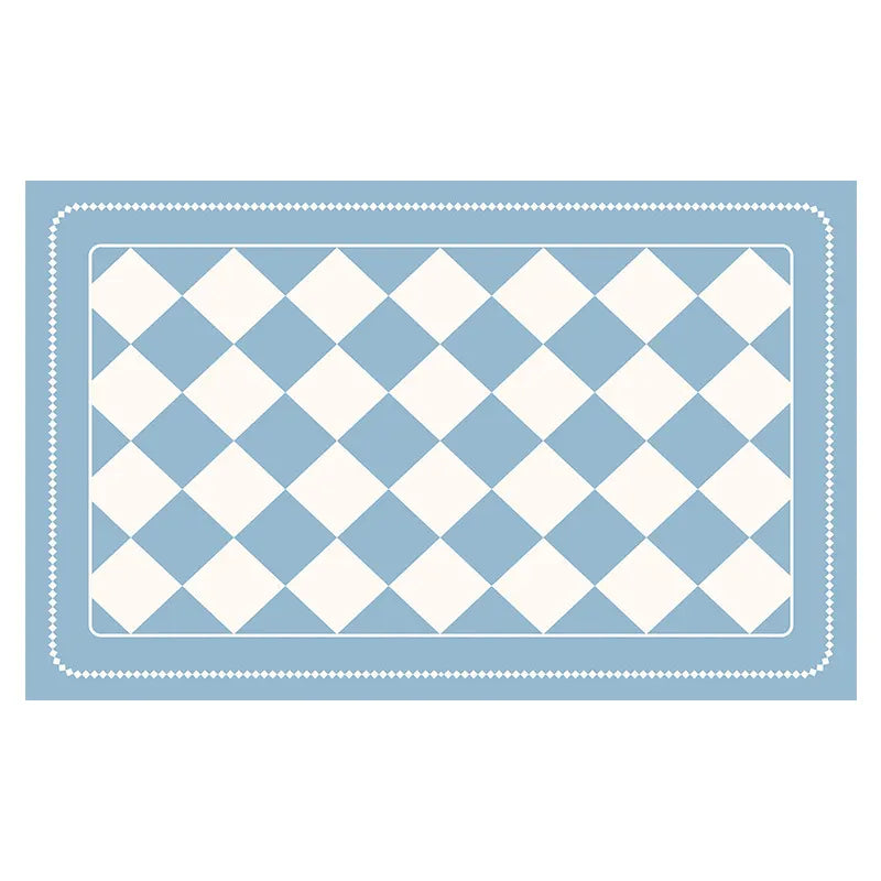 Light Blue Checkered Design Loofah Texture Shower Mat (40x60cm) - Non-Slip PVC Bathroom Floor Mat, Quick-Draining, Anti-Mould & Massage Pad