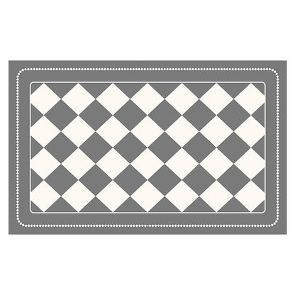 Grey Checkered Design Loofah Texture Shower Mat (50x80cm) - Non-Slip PVC Bathroom Floor Mat, Quick-Draining, Anti-Mould & Massage Pad