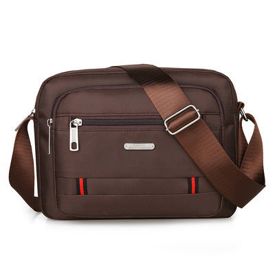 Brown Dual-Style Men's Oxford Cloth Crossbody Bag Bundle - Oxford Cloth Business Shoulder Bag, Multi-Functional Large Capacity, Fits 8-inch Tablet - Image 2