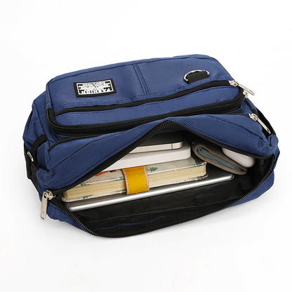 Dark Blue Men's Waterproof Oxford Cloth Crossbody Bag - Durable Anti-Theft Shoulder Backpack for Business, Travel & 10-inch Tablet - Image 3