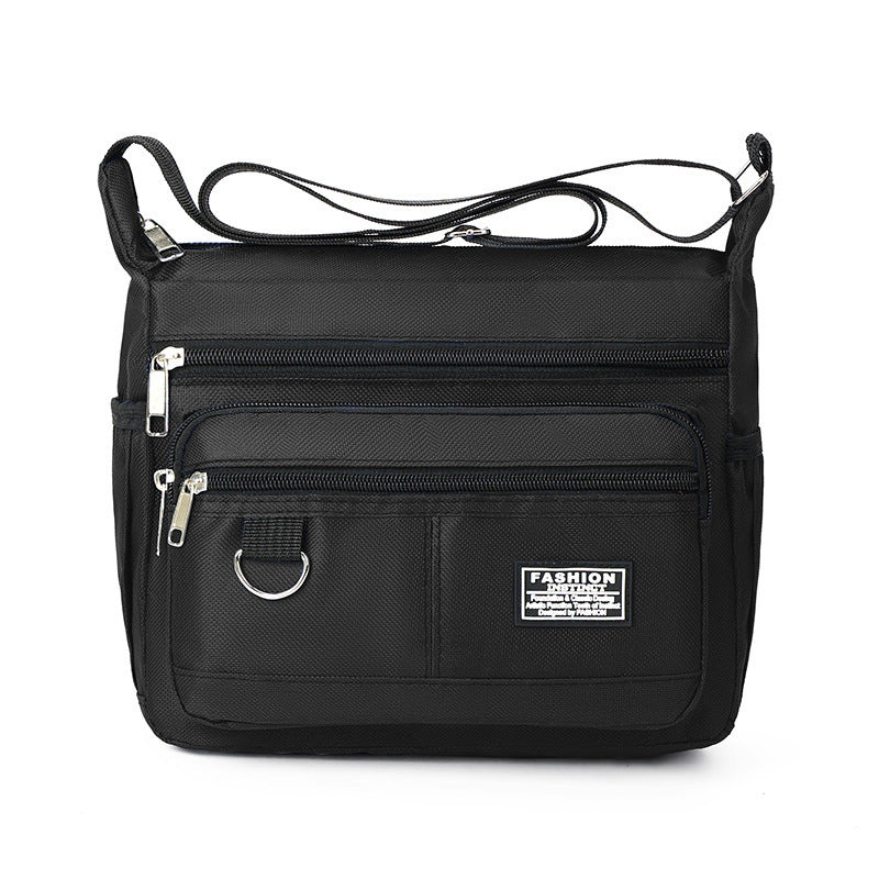 Black Men's Waterproof Oxford Cloth Crossbody Bag - Durable Anti-Theft Shoulder Backpack for Business, Travel & 10-inch Tablet
