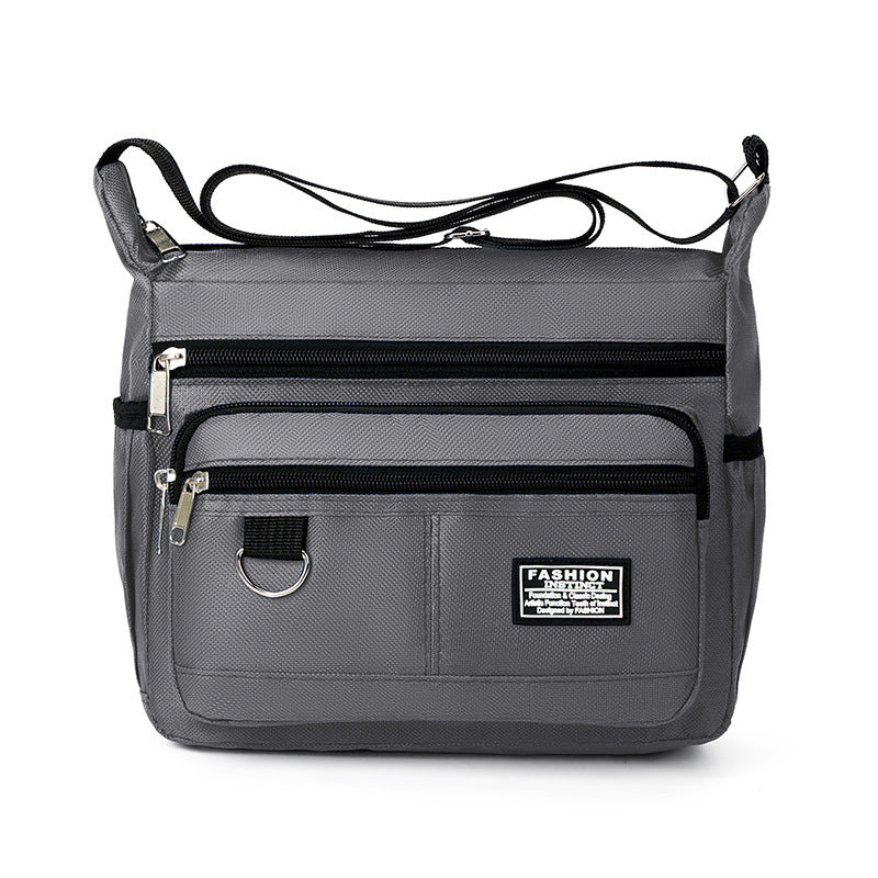 Grey Men's Waterproof Oxford Cloth Crossbody Bag - Durable Anti-Theft Shoulder Backpack for Business, Travel & 10-inch Tablet