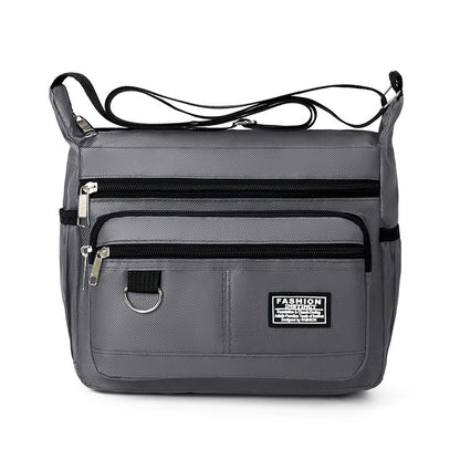 Grey Men's Waterproof Oxford Cloth Crossbody Bag - Durable Anti-Theft Shoulder Backpack for Business, Travel & 10-inch Tablet