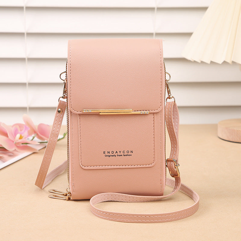 Green Women's Cute Mini PU Leather Crossbody Phone Bag (19x12x4cm) - Touch Screen Window, Vertical Style - Image 2
