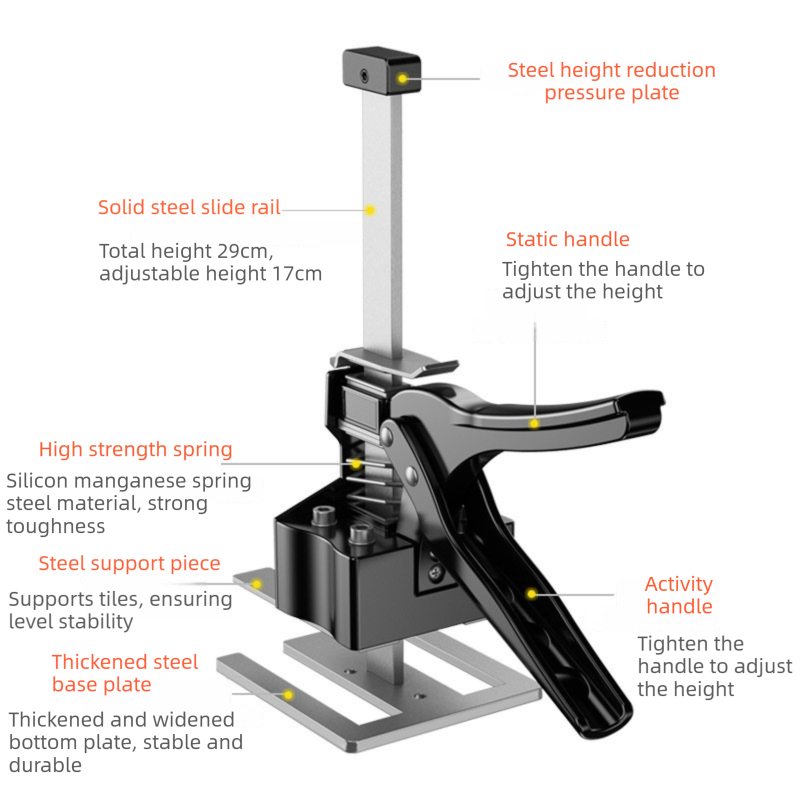 Two-Piece Professional Metal Tile Lifter (21cm Adjustable) - Dual-Rod Precision Height Regulator for Floor and Wall Tiles - Image 3