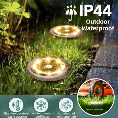4-Pack Solar LED In-Ground White Light Set (Single 7.1x7.1x6.1cm) - Stainless Steel Waterproof Outdoor Garden Pathway and Landscape Spike Lamp - Image 5