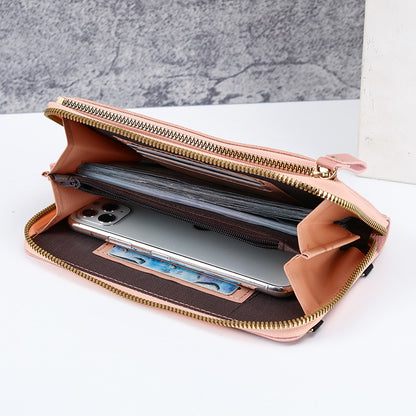 Two-Piece Blue Set Anti-Theft Touch Screen Mini Crossbody Phone Bag for Women (20x11.5x4.5cm) - Multi-functional PU Leather Wallet Pouch - Image 2